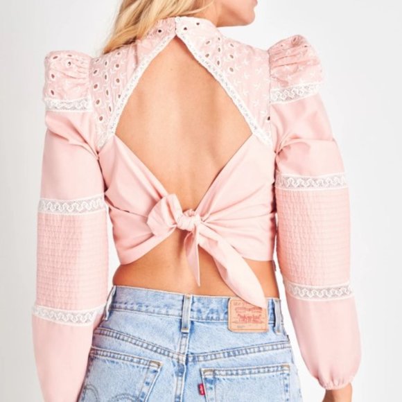 LOVESHACKFANCY Hito Handkerchief Top In Bubble Bath Pink - Picture 5 of 8